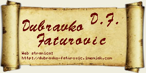 Dubravko Faturović vizit kartica